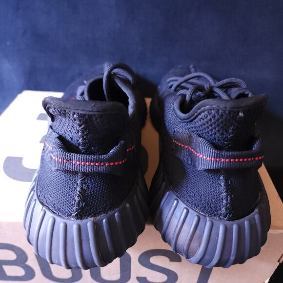 Mens Size 11.5 adidas Yeezy Boost 350 V2 Low Bred Black Shoes Authentic CP9652 - Picture 4 of 13